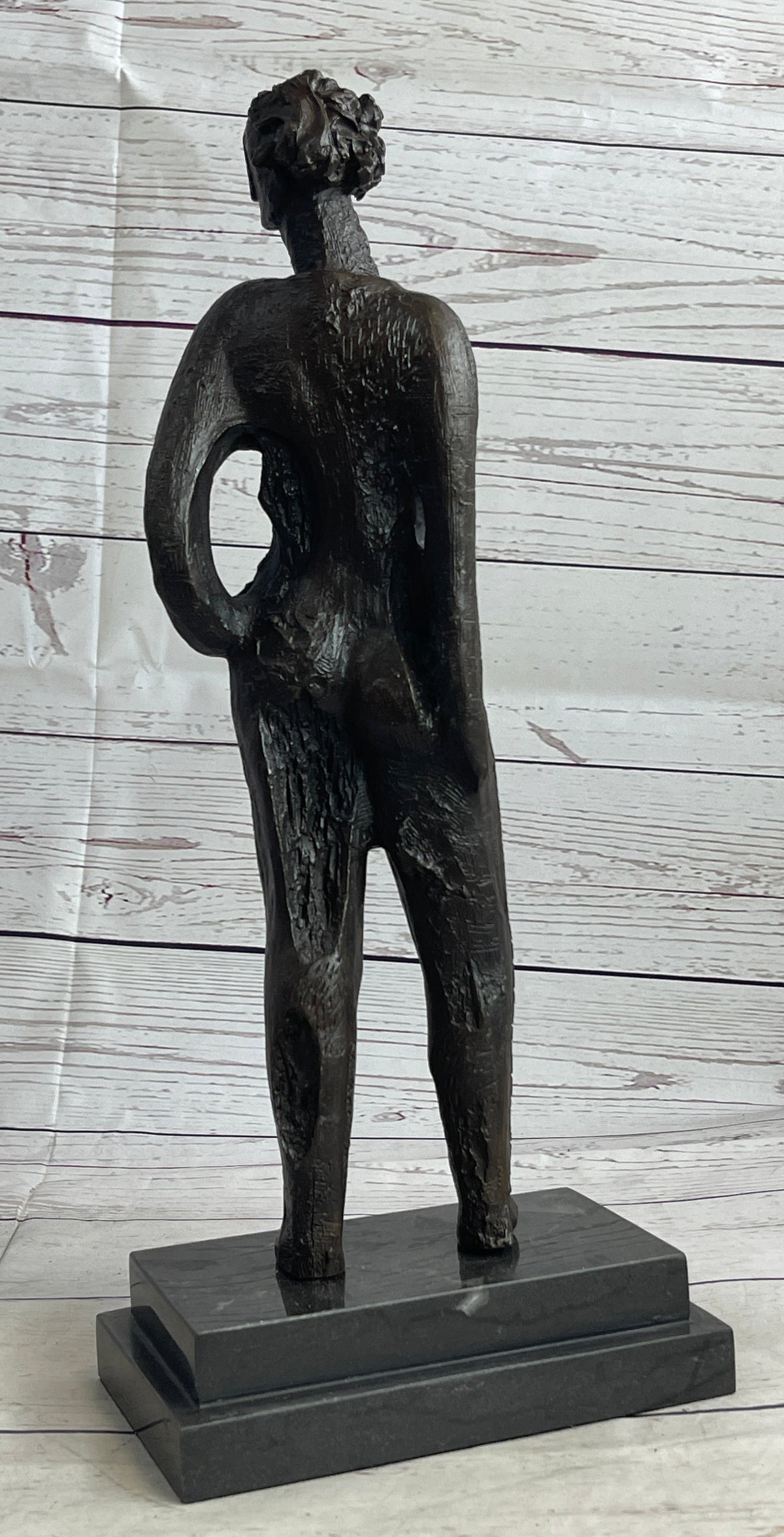 Abstract Surreal Nondescript Female Figure Bronze Statue Sculpture Decor Salvador Dali 16"
