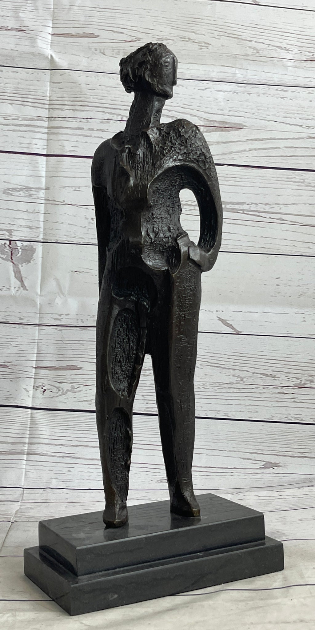 Abstract Surreal Nondescript Female Figure Bronze Statue Sculpture Decor Salvador Dali 16"