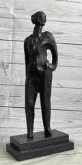 Abstract Surreal Nondescript Female Figure Bronze Statue Sculpture Decor Salvador Dali 16"