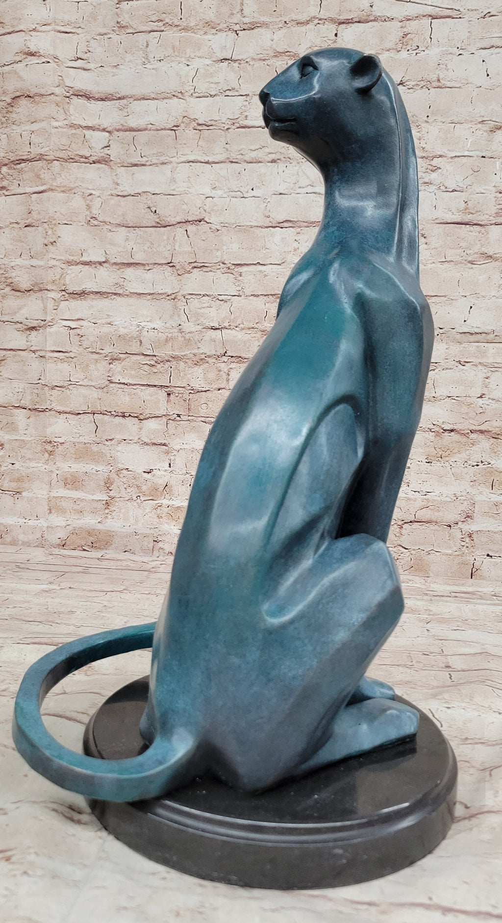 Hand Made Cougar Puma Mountain Lion Genuine Bronze Sculpture by Henry Moore
