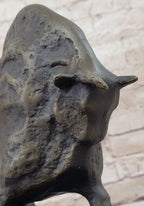 Abstract Picasso Bull Bronze Statue Sculpture Figure on Marble Base