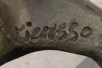 Abstract Picasso Bull Bronze Statue Sculpture Figure on Marble Base