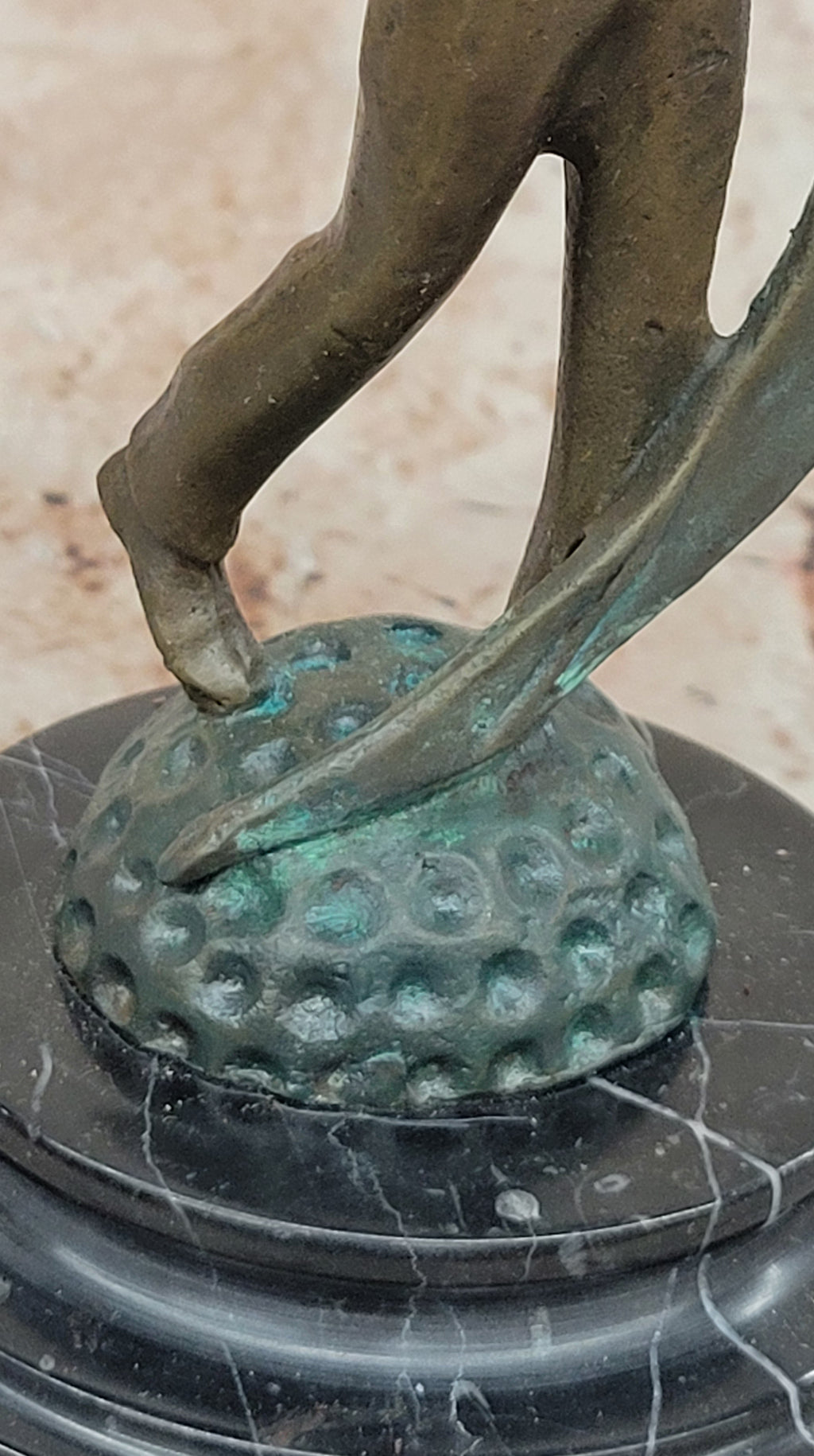 Bronze Golfer Swing Sculpture on Marble Base – Modern Golf Art