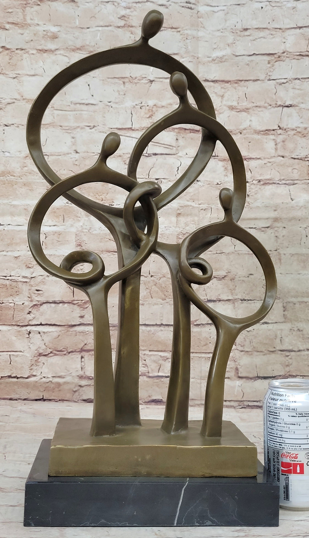Mid Century Abstract Modern Family Genuine Solid Bronze by Braxton Sculpture