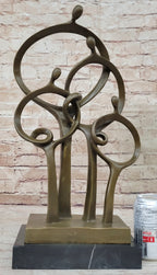 Mid Century Abstract Modern Family Genuine Solid Bronze by Braxton Sculpture