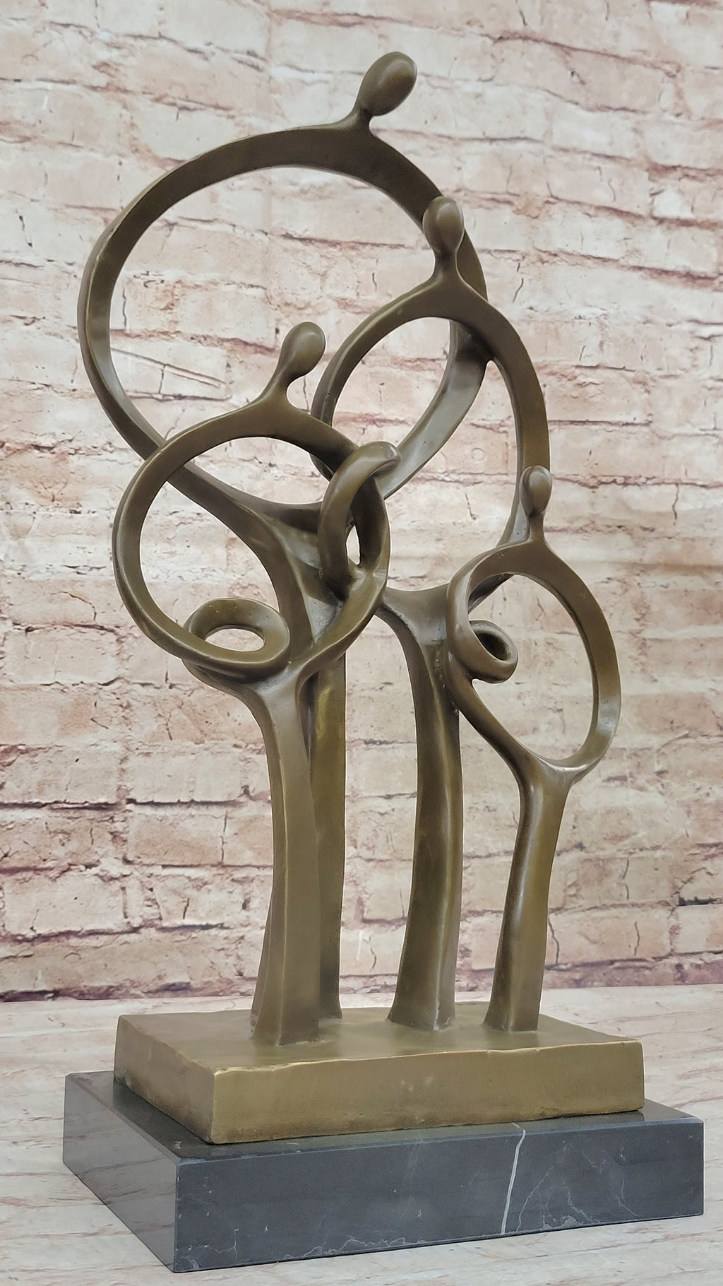 Mid Century Abstract Modern Family Genuine Solid Bronze by Braxton Sculpture