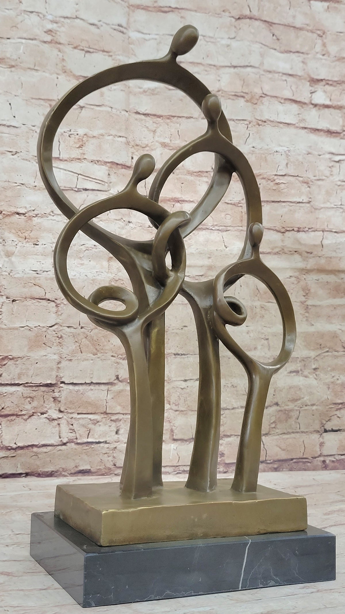 Mid Century Abstract Modern Family Genuine Solid Bronze by Braxton Sculpture