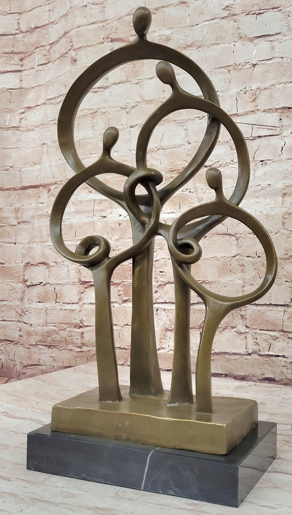 Mid Century Abstract Modern Family Genuine Solid Bronze by Braxton Sculpture