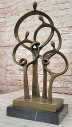 Mid Century Abstract Modern Family Genuine Solid Bronze by Braxton Sculpture