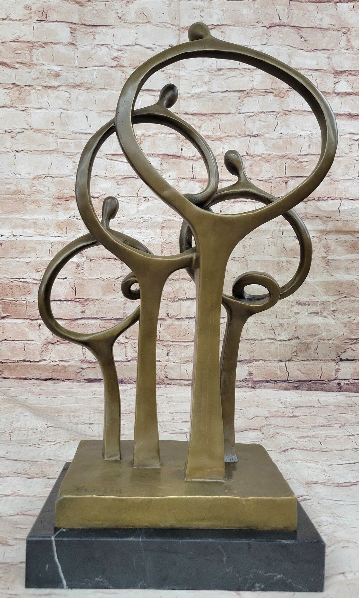 Mid Century Abstract Modern Family Genuine Solid Bronze by Braxton Sculpture