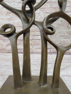 Mid Century Abstract Modern Family Genuine Solid Bronze by Braxton Sculpture