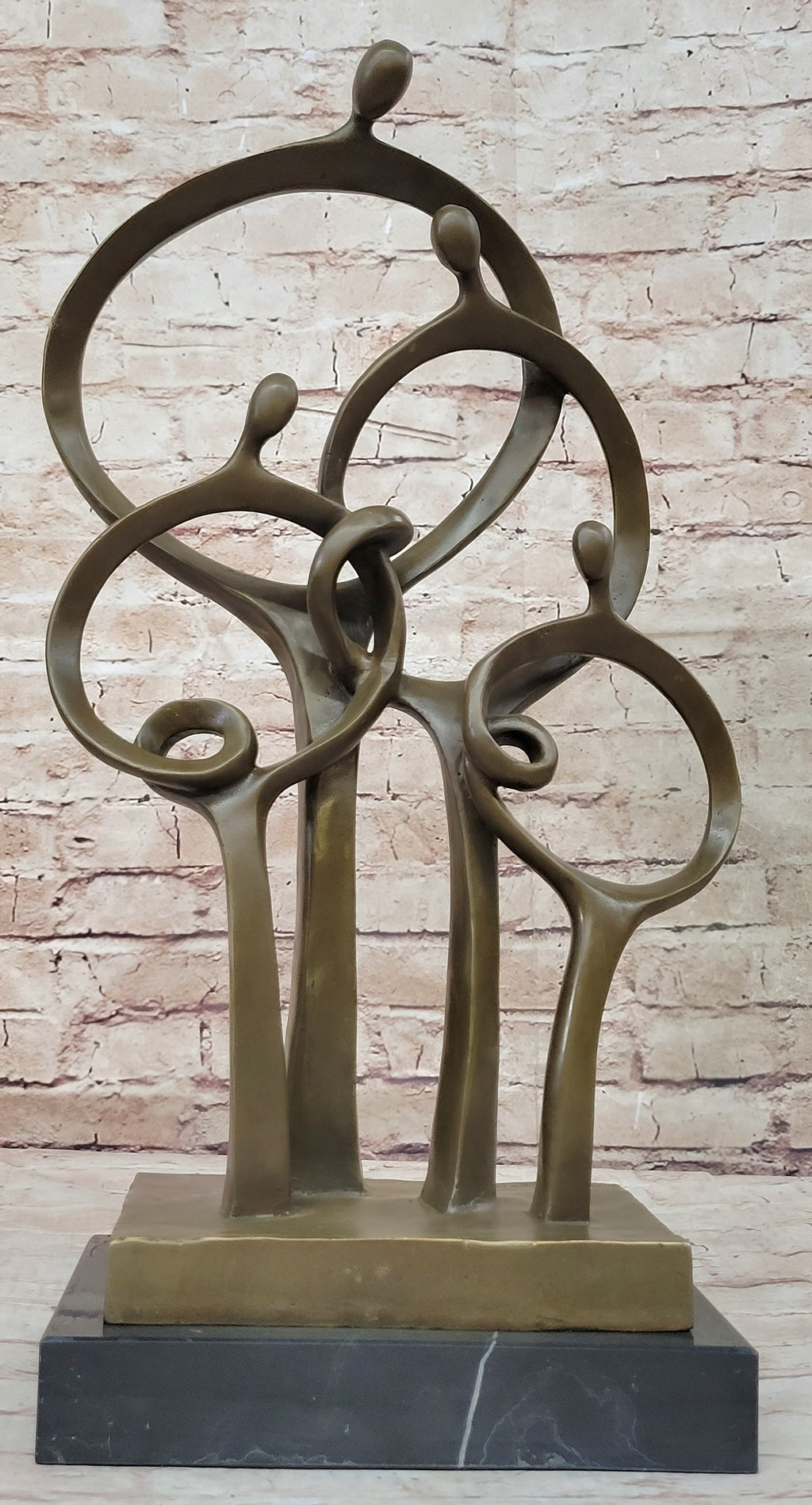 Mid Century Abstract Modern Family Genuine Solid Bronze by Braxton Sculpture
