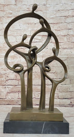Mid Century Abstract Modern Family Genuine Solid Bronze by Braxton Sculpture