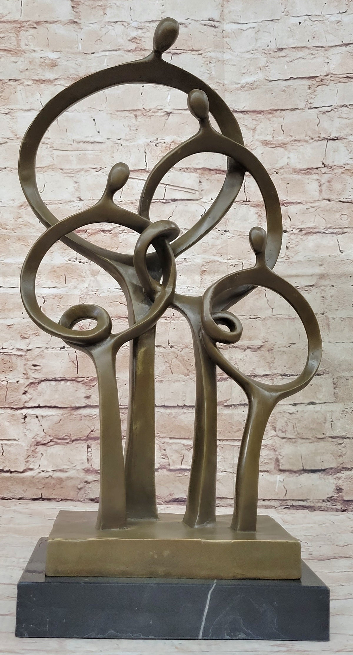 Mid Century Abstract Modern Family Genuine Solid Bronze by Braxton Sculpture