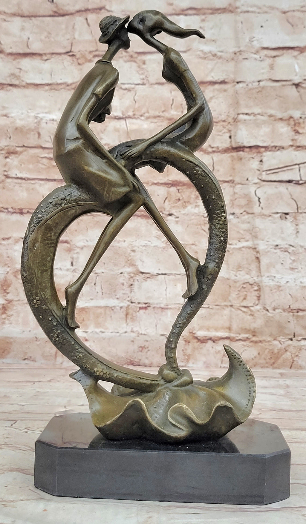 Everlasting Love Solid Bronze Sculpture Abstract Modern Artwork By Collet