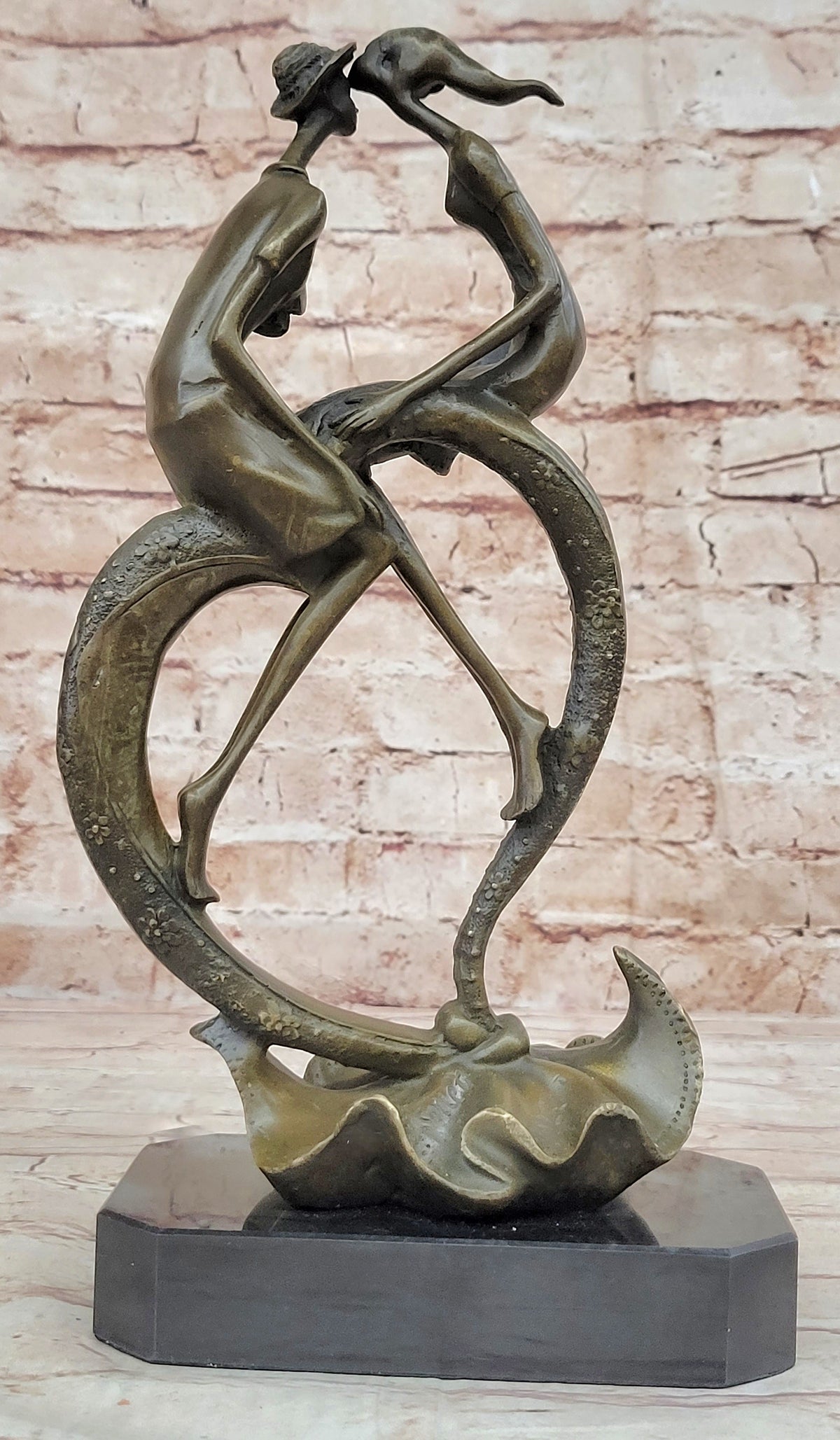 Everlasting Love Solid Bronze Sculpture Abstract Modern Artwork By Collet