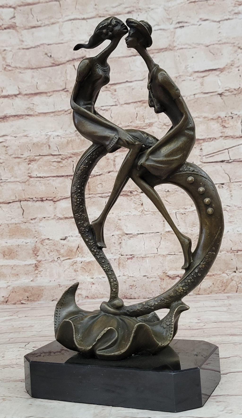 Everlasting Love Solid Bronze Sculpture Abstract Modern Artwork By Collet