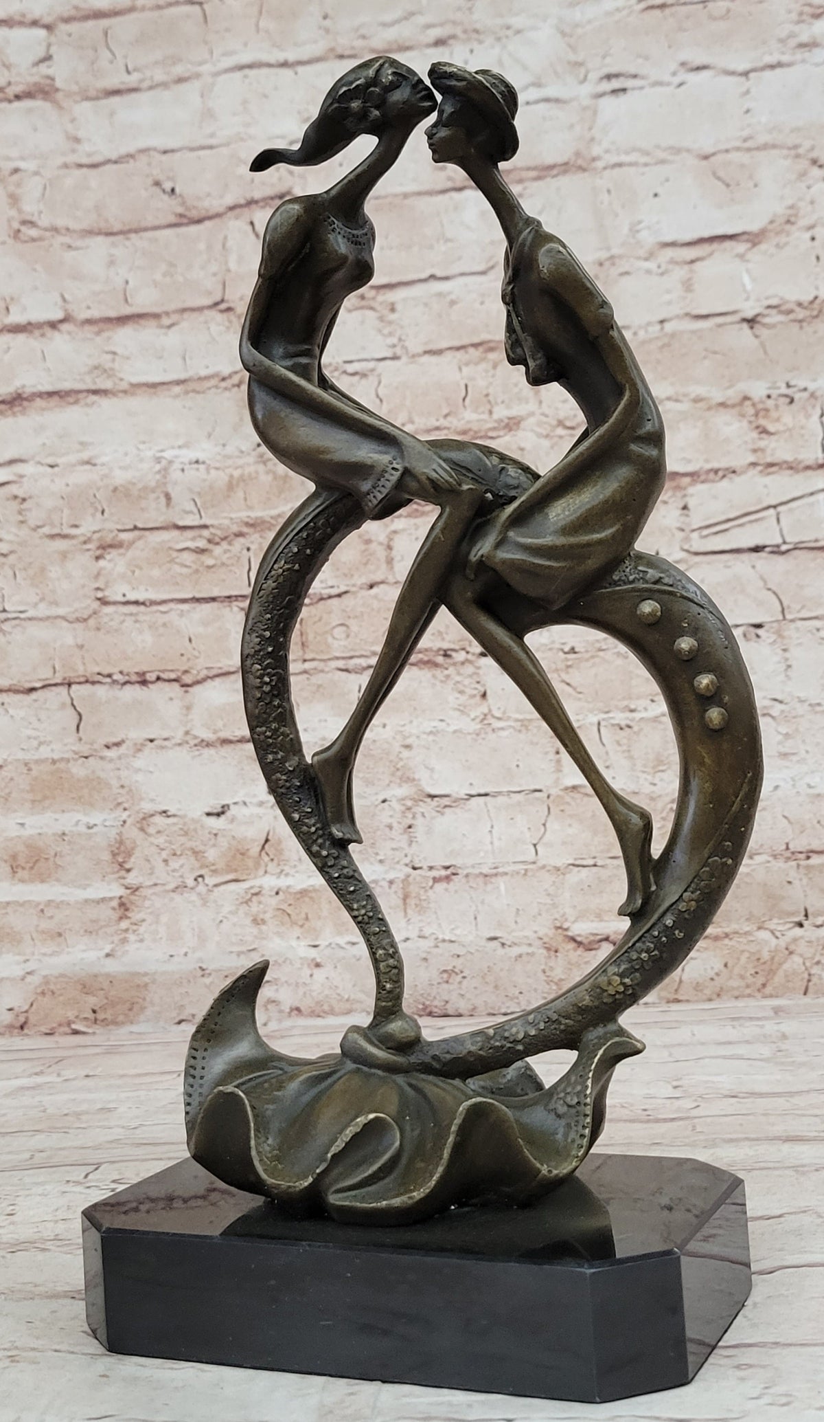 Everlasting Love Solid Bronze Sculpture Abstract Modern Artwork By Collet