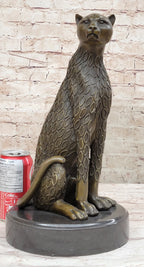 Hand Made Cougar Jaguar Wildlife Animal by Henery Moore Genuine Bronze Sculpture