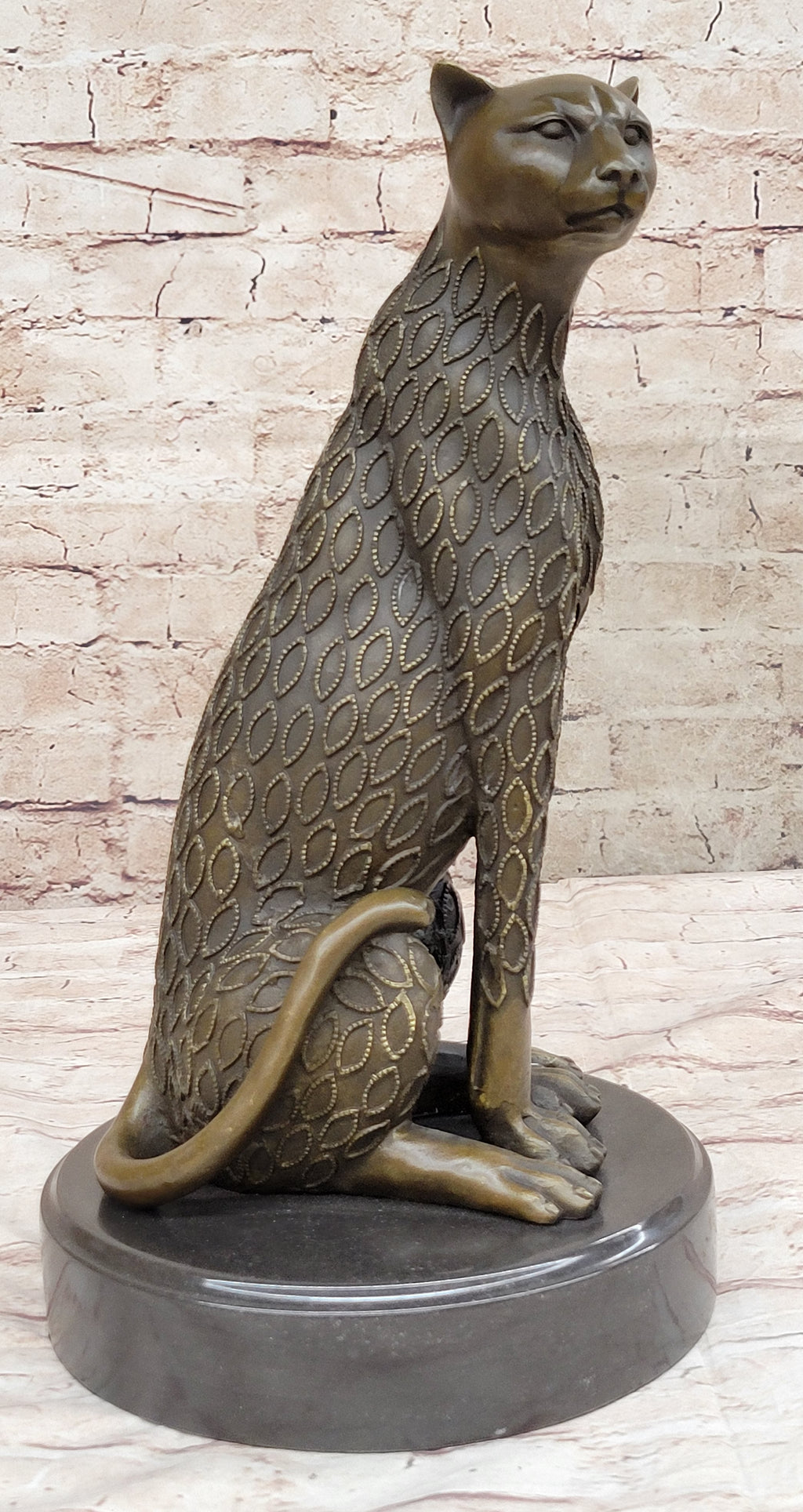Hand Made Cougar Jaguar Wildlife Animal by Henery Moore Genuine Bronze Sculpture