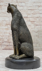 Hand Made Cougar Jaguar Wildlife Animal by Henery Moore Genuine Bronze Sculpture