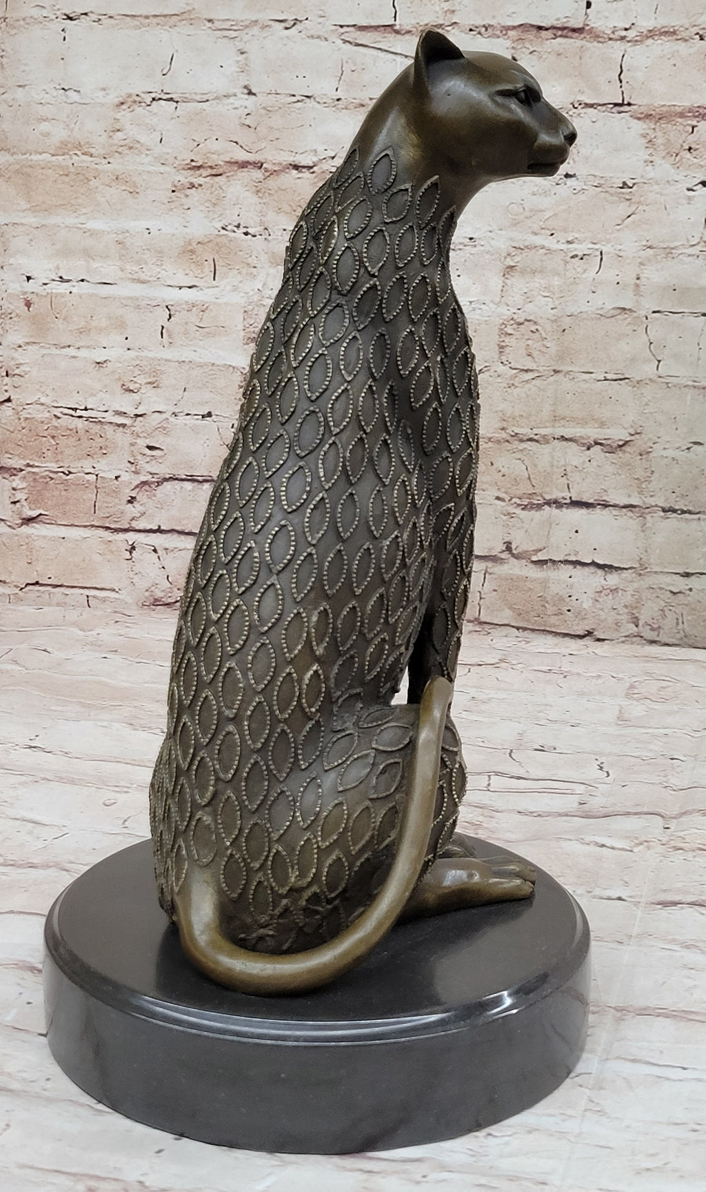 Hand Made Cougar Jaguar Wildlife Animal by Henery Moore Genuine Bronze Sculpture