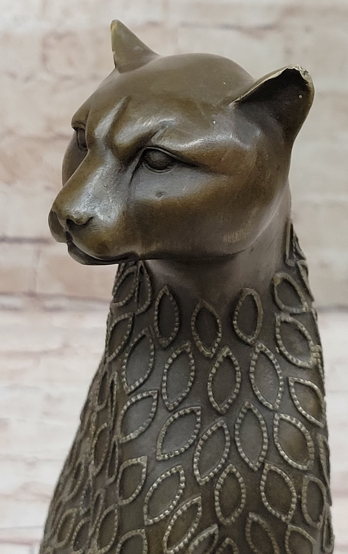 Hand Made Cougar Jaguar Wildlife Animal by Henery Moore Genuine Bronze Sculpture