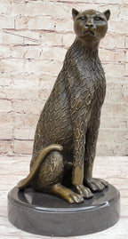Hand Made Cougar Jaguar Wildlife Animal by Henery Moore Genuine Bronze Sculpture