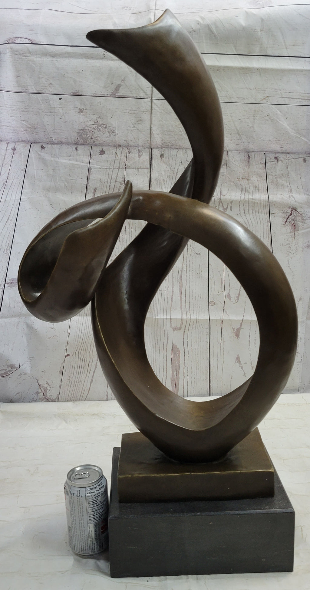 Abstract Geometric Shape Cubism Modern Art Bronze Metal Sculpture Statue Decor Signed Original 30" x 18"