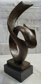 Abstract Geometric Shape Cubism Modern Art Bronze Metal Sculpture Statue Decor Signed Original 30" x 18"