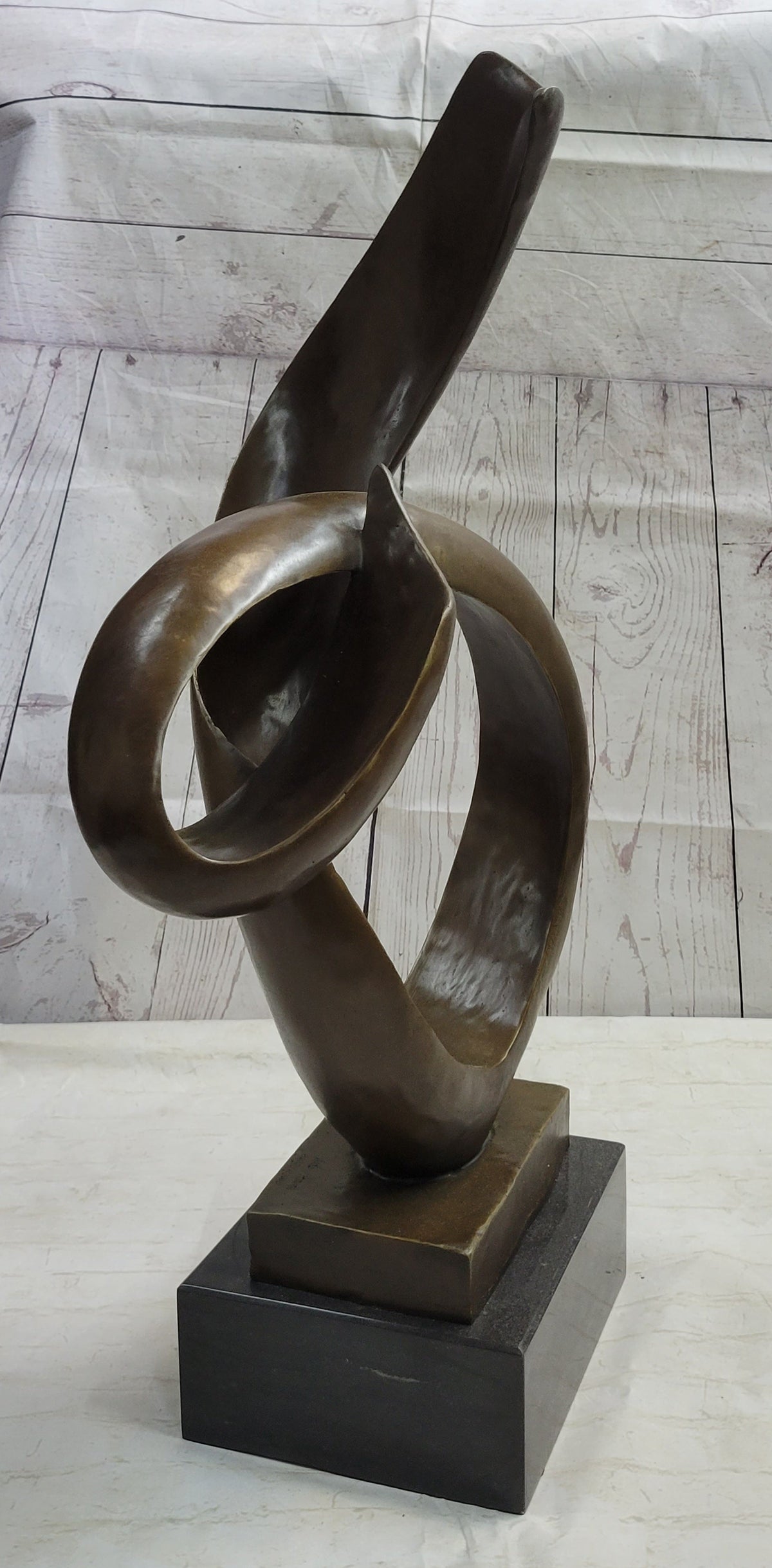 Abstract Geometric Shape Cubism Modern Art Bronze Metal Sculpture Statue Decor Signed Original 30" x 18"