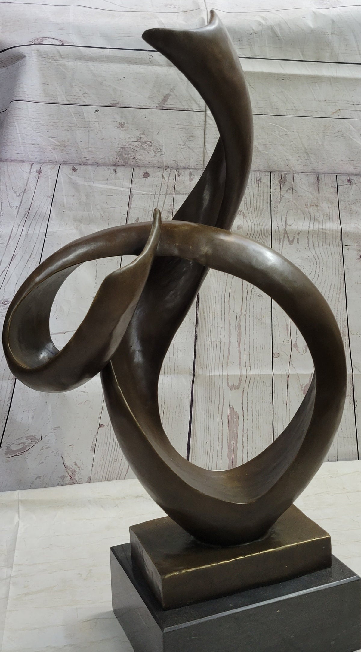 Abstract Geometric Shape Cubism Modern Art Bronze Metal Sculpture Statue Decor Signed Original 30" x 18"