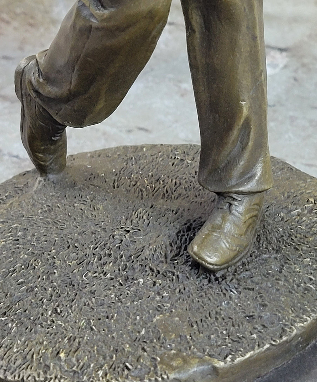 Bronze Golfer Statue Male Athlete Swing Sculpture Marble Base