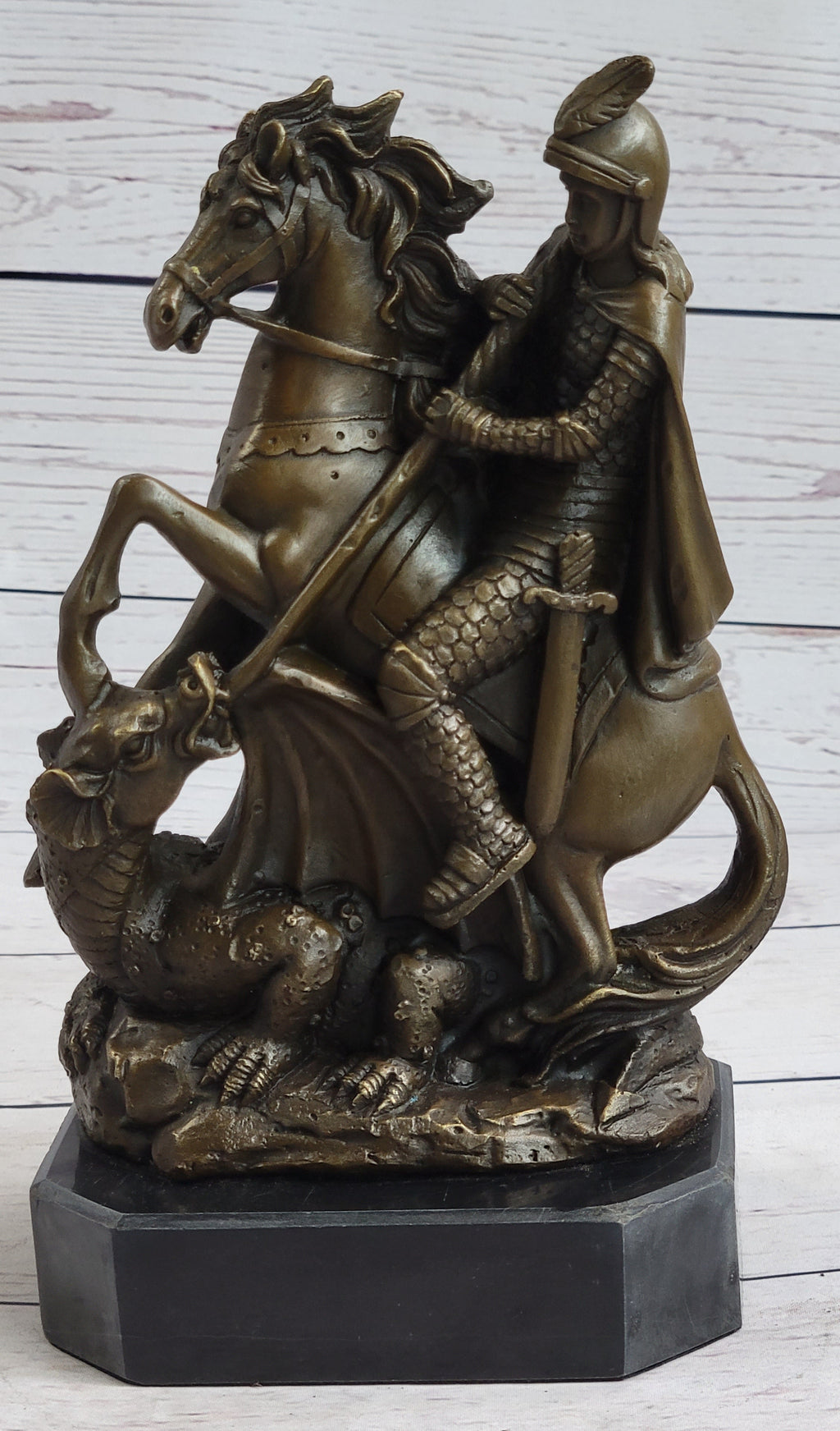 Jean Baptiste Carpeaux Saint George & Dragon Bronze Mythical Sculpture