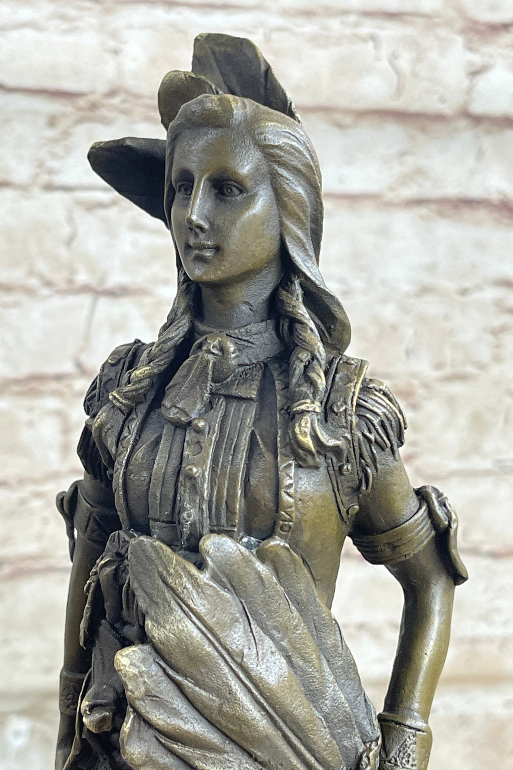 Fierce Native American Indian Woman Original Signed B.Wood LostWax Bronze Statue