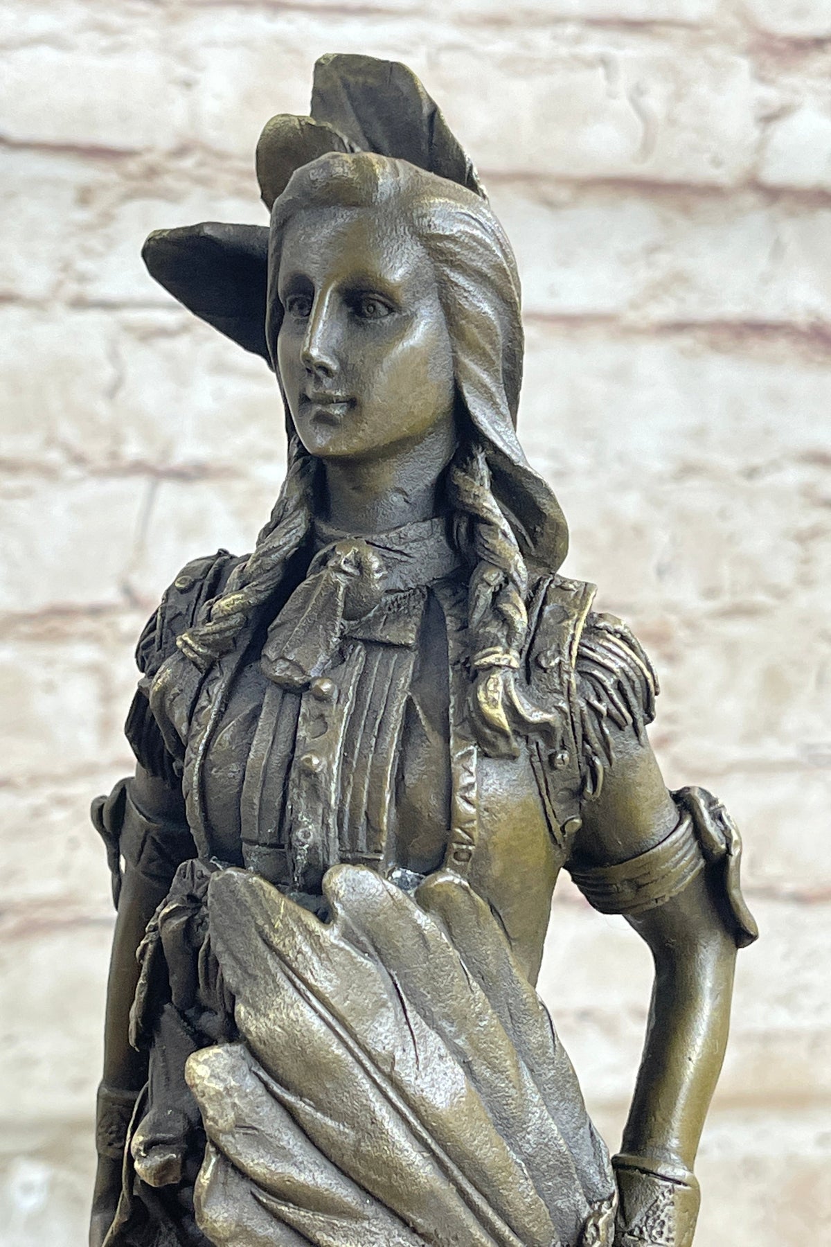 Fierce Native American Indian Woman Original Signed B.Wood LostWax Bronze Statue