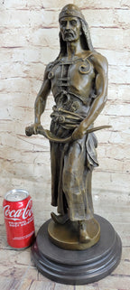 L'Emir Middle Eastern Arabian Turkish Warrior Commander Bronze Statue Sculpture Decor