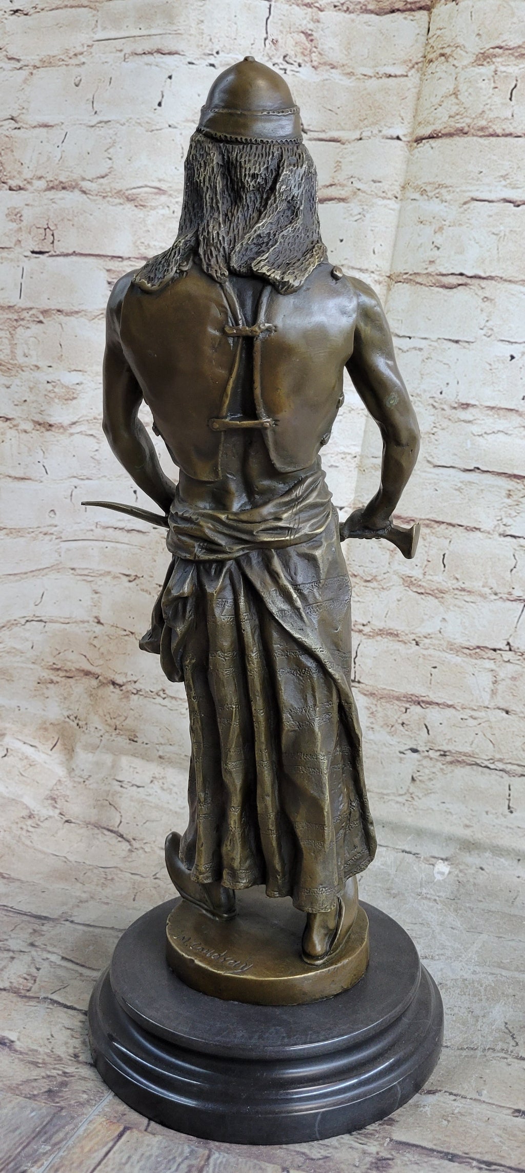 L'Emir Middle Eastern Arabian Turkish Warrior Commander Bronze Statue Sculpture Decor