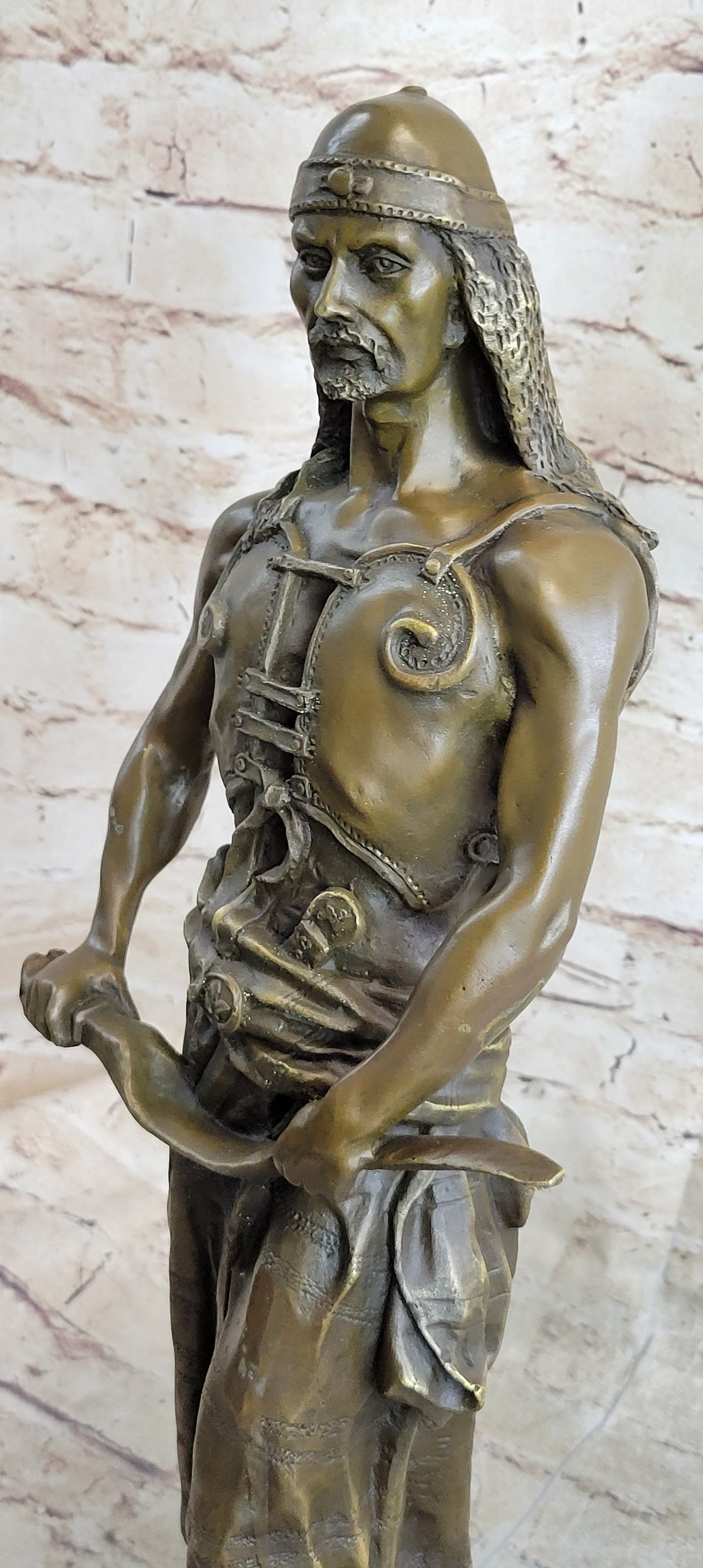 L'Emir Middle Eastern Arabian Turkish Warrior Commander Bronze Statue Sculpture Decor