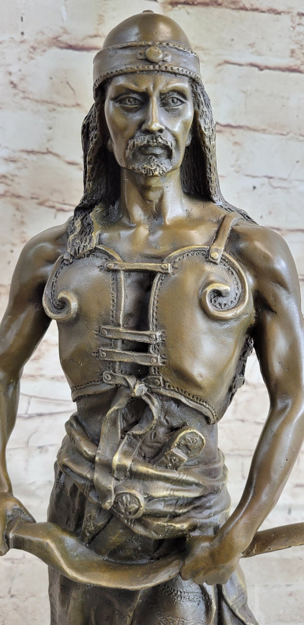 L'Emir Middle Eastern Arabian Turkish Warrior Commander Bronze Statue Sculpture Decor