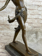 Hippolyta Amazon Warrior Queen Bronze Statue Sculpture Nude Figure on Marble Base