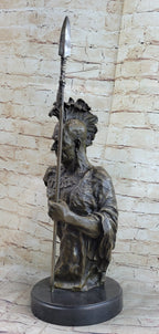Handmade Native American Indian Warrior Bronze Sculpture Statue Figurine Art