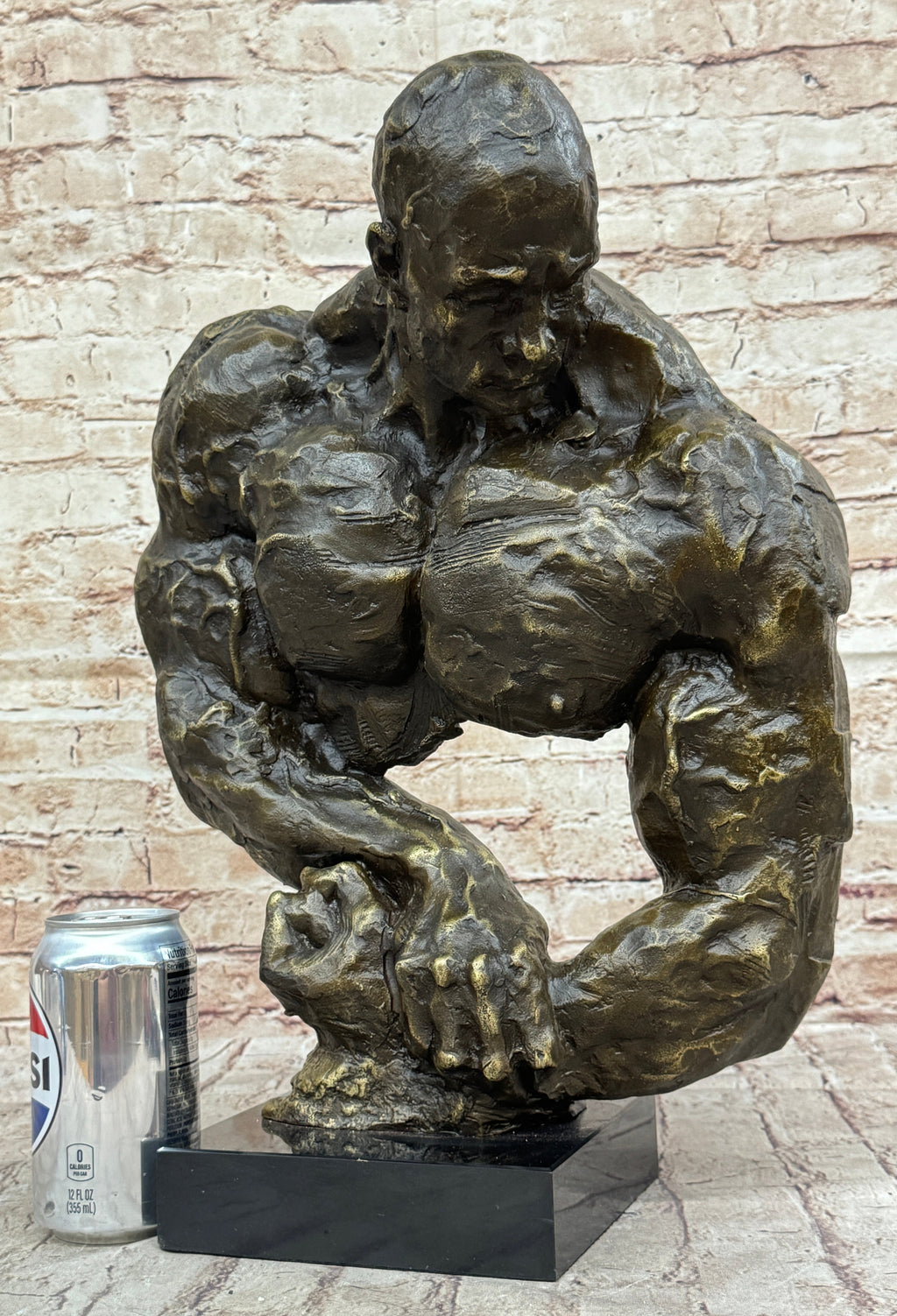 Bodybuilder Muscle Man Muscular Male Torso Abstract Bronze Statue Sculpture Trophy