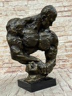 Bodybuilder Muscle Man Muscular Male Torso Abstract Bronze Statue Sculpture Trophy