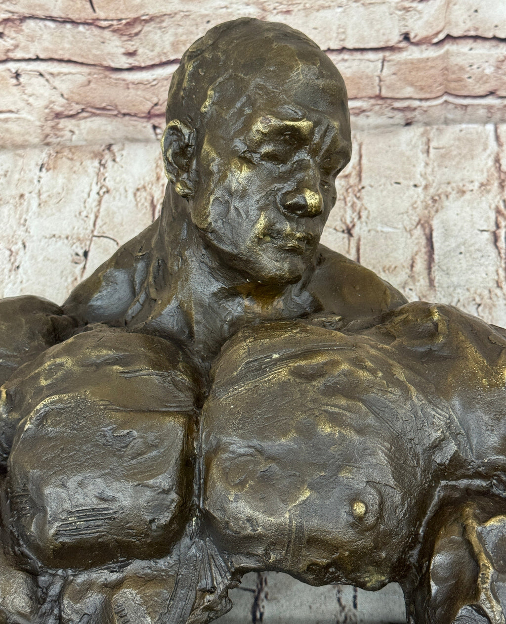 Bodybuilder Muscle Man Muscular Male Torso Abstract Bronze Statue Sculpture Trophy