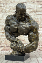 Bodybuilder Muscle Man Muscular Male Torso Abstract Bronze Statue Sculpture Trophy