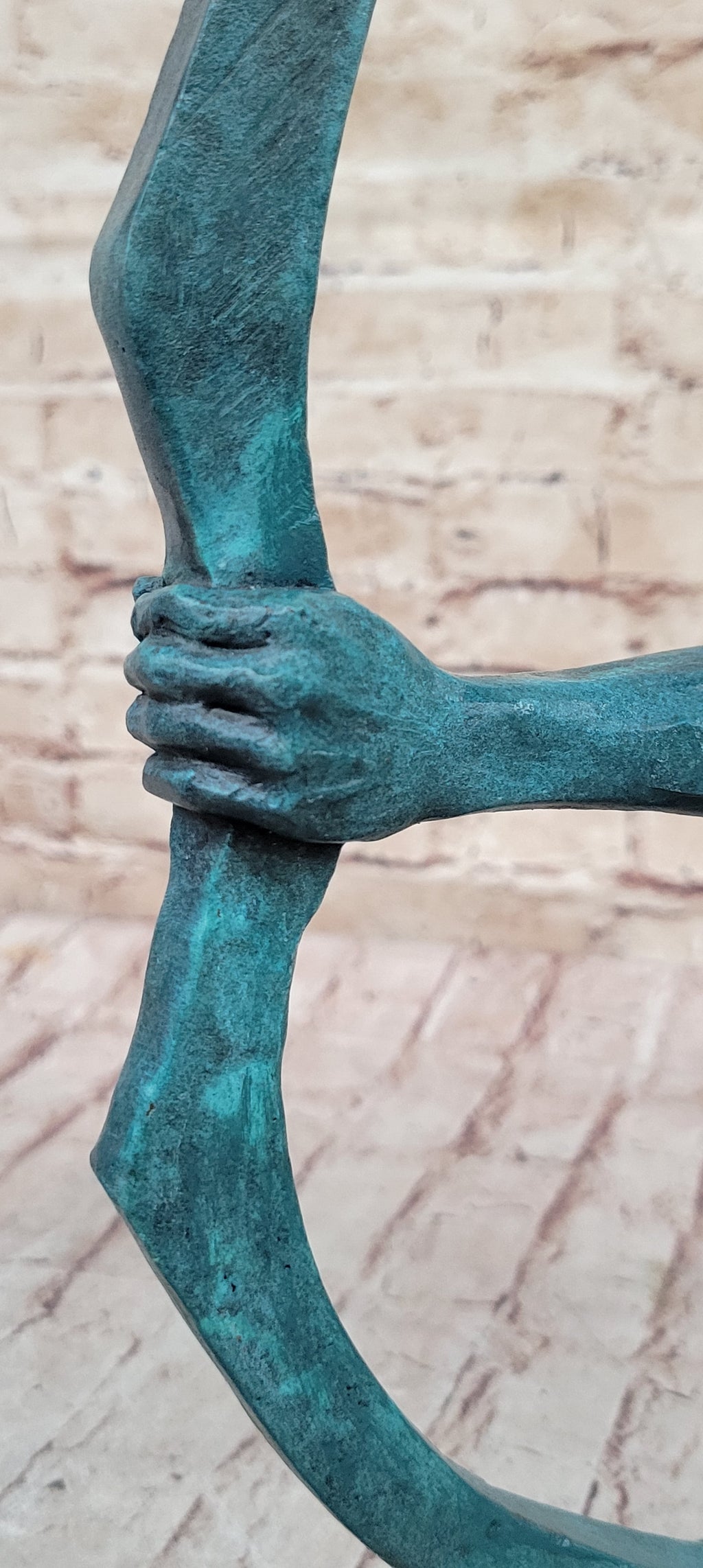 Native American Indian Mohawk Archer Pulling Bow Bronze Sculpture by Mario Nick