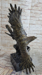 Native American Indian Man and Eagle - Bronze Bust Sculpture by Milo