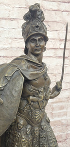 Mars God of War Bronze Metal Warrior Statue Sculpture Figure on Marble Base 29" x 13"