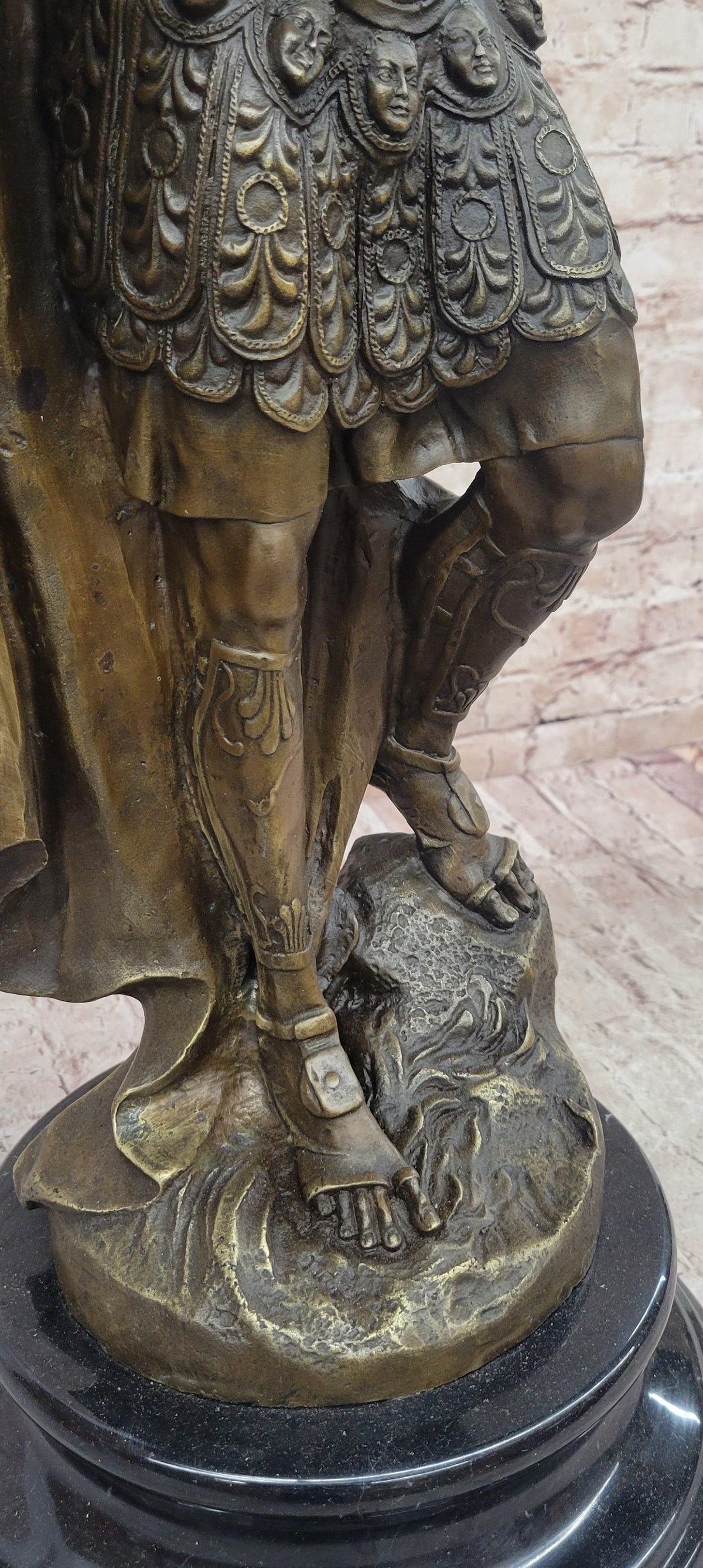 Mars God of War Bronze Metal Warrior Statue Sculpture Figure on Marble Base 29" x 13"